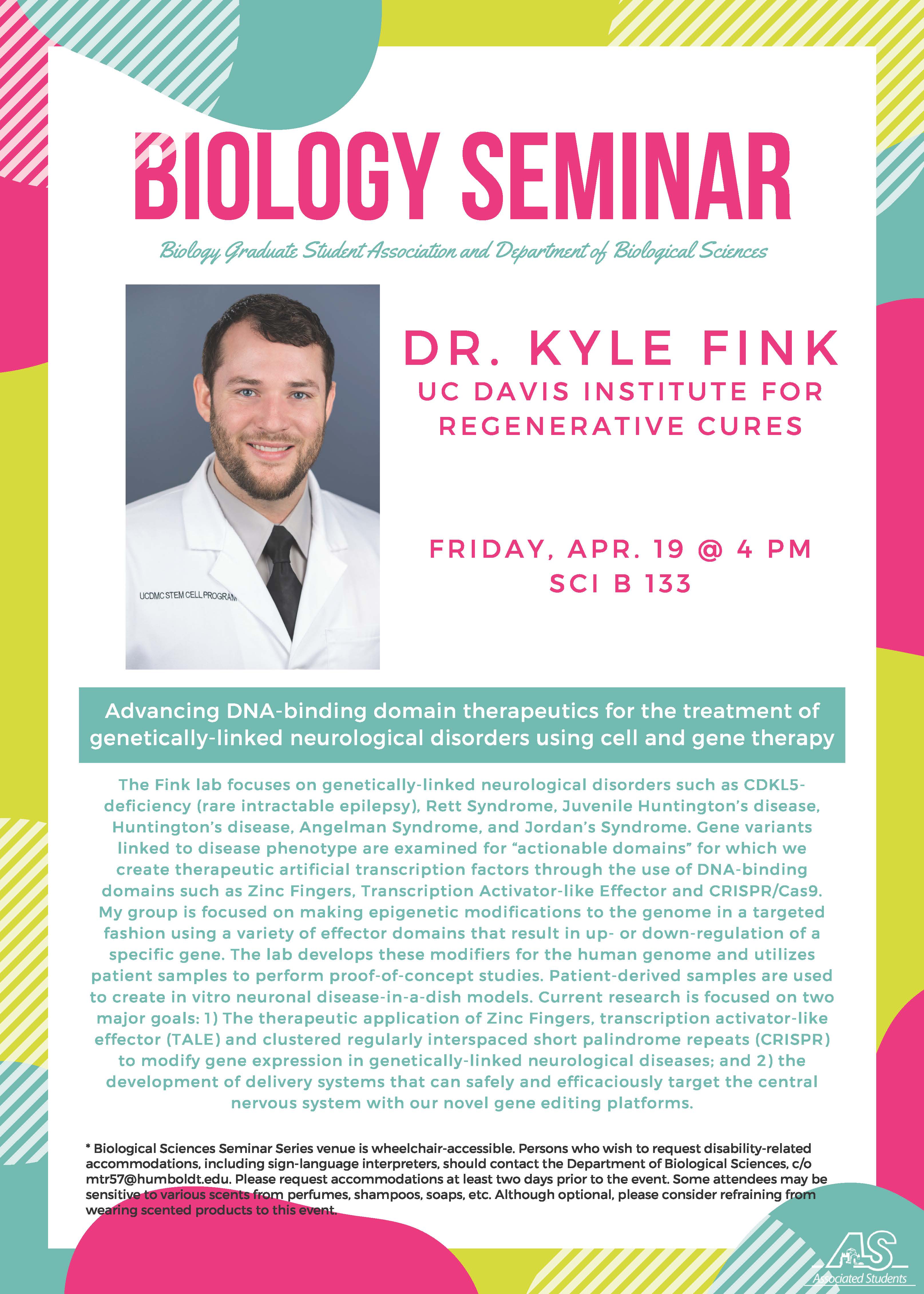 Biological Sciences Seminar April 19th myHumboldt Message Center
